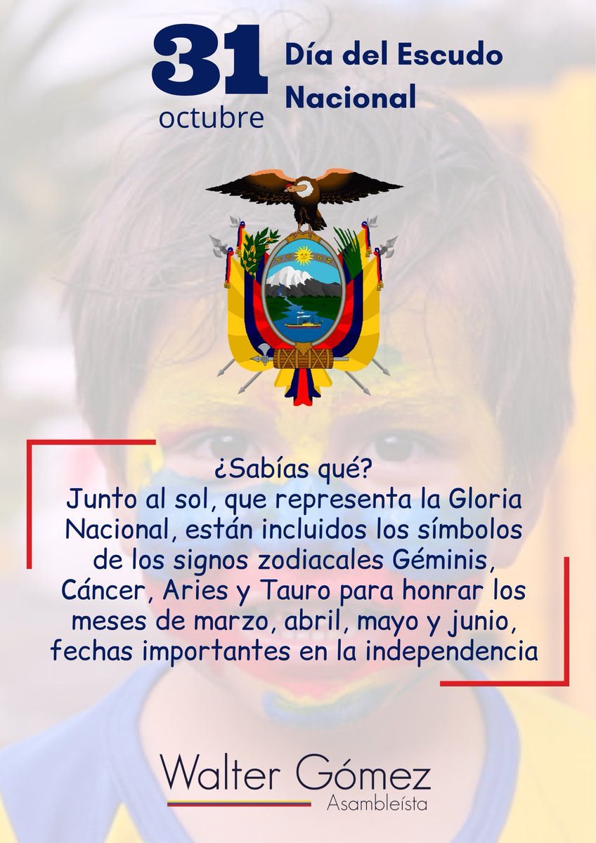 ¿Sabías que el Escudo ecuatoriano incluye cuatro signos zodiacales entre sus elementos? En este Día del Escudo Nacional te invito a conocer cuáles son y la razón por la que están situados en el centro de nuestro símbolo😎 #FelizLunes 🇪🇨