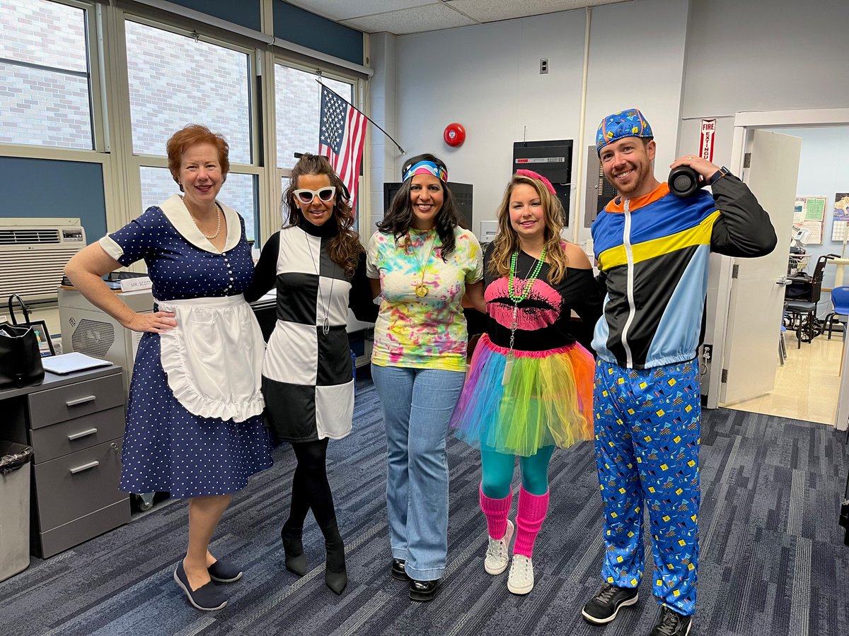 The <a href="/ShongumElem/">Shongum Elementary</a> Main Office is ready to roll through the decades! Love seeing the excitement on Halloween. Looking forward to the day's festivities! #RandolphSchools