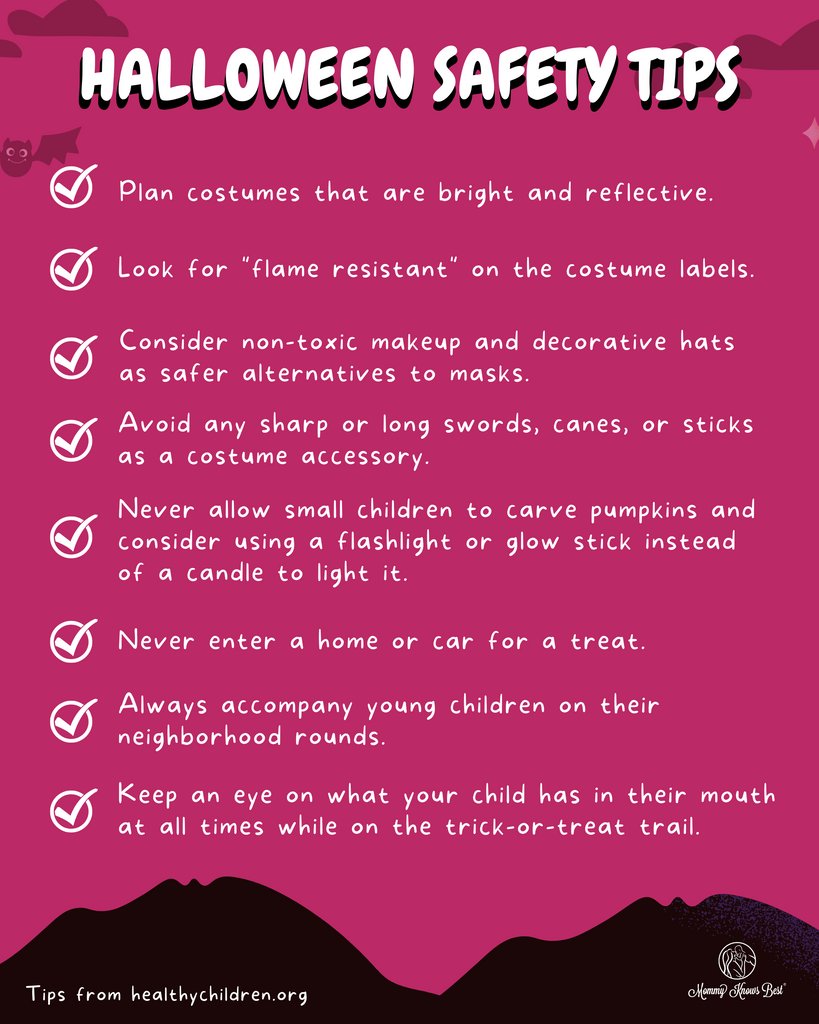 MommyKnows_Best's tweet photo. Happy Halloween! 👻

Here are some safety tips for Halloween. 

Of course, with all safety tips, use with your own discretion and what makes sense for you and your family! 

#parenthood #momlife #parenting #mommy #mommylife #mom #motherhoodunplugged #mum #motherlove #fatherhood https://t.co/jh1pSMqPsh
