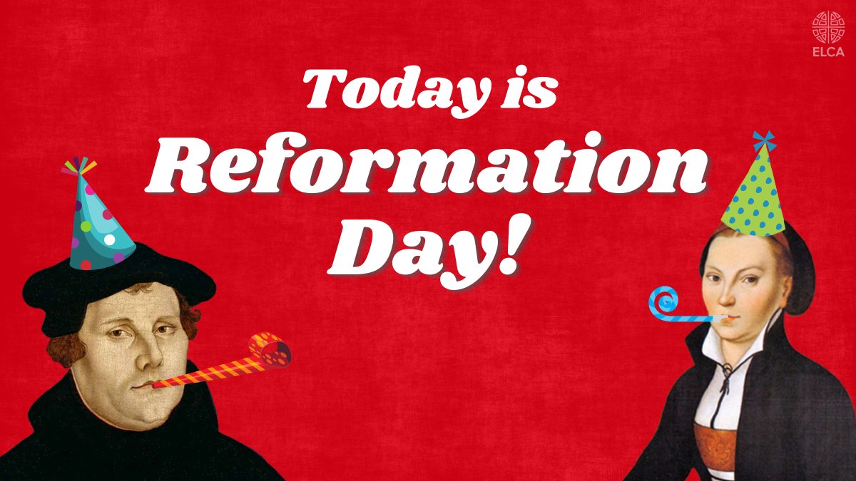 ELCA's tweet photo. Today is Reformation Day! Every year we commemorate Martin Luther’s posting of his 95 Theses in the city of Wittenberg, Germany, on Oct. 31, 1517, which began the Protestant Reformation. https://t.co/8AD8zYiVFG