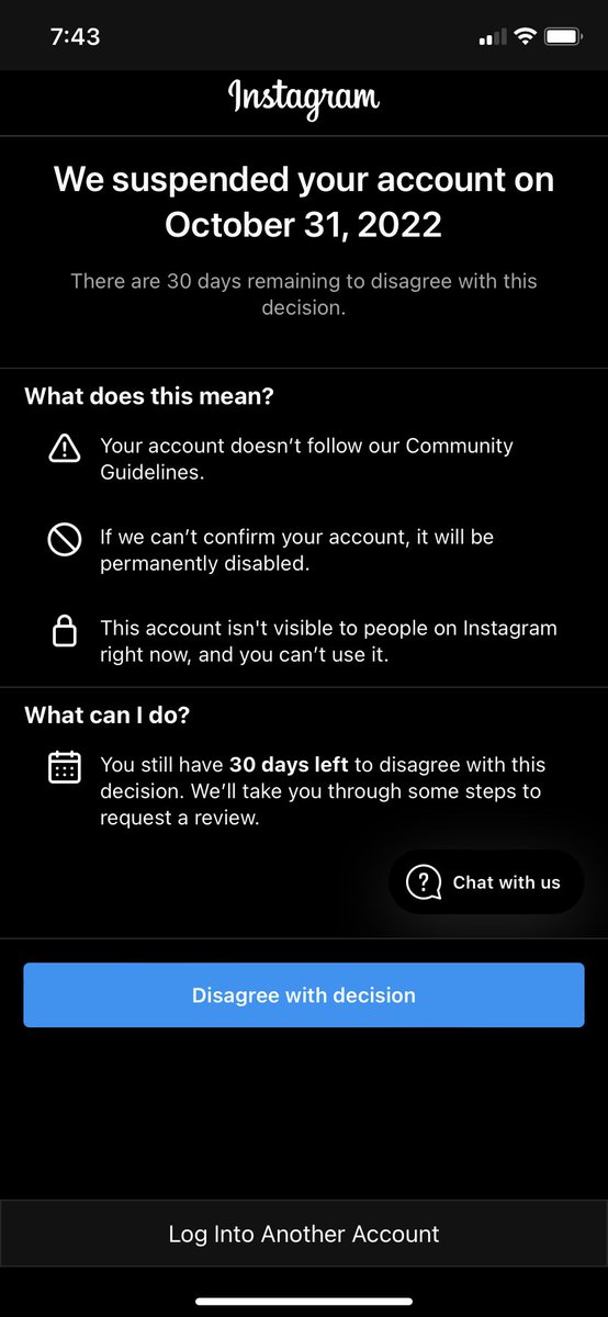 AlwaysHazen's tweet photo. My Instagram account has fallen to the random suspension going on nahhhhhh 😭 on Halloween to no way https://t.co/tz6rbmRbRk