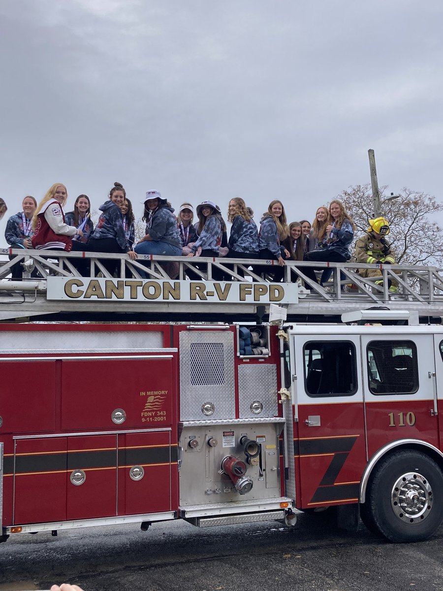 CantonRV1's tweet photo. Don’t worry Canton residents there is no fire. However these girls were on fire all weekend. #statechamps https://t.co/MnMycXe7dA