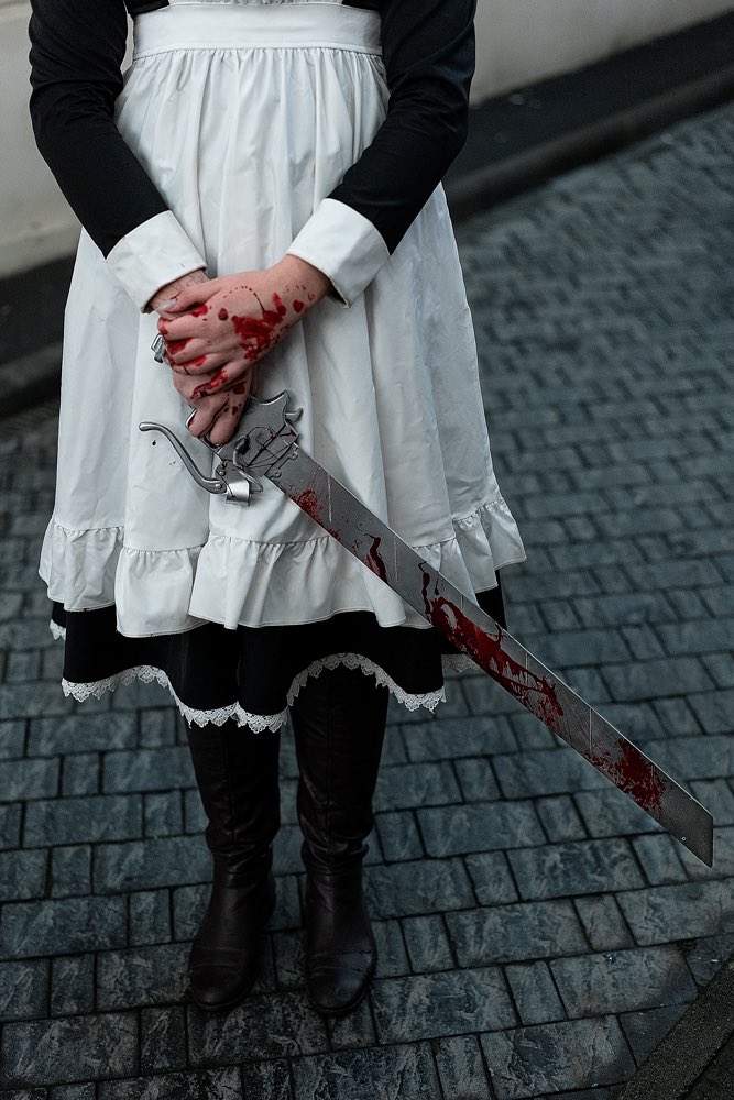 FireKama's tweet photo. Maid Levi… and the apron is white ✨

#helloween #leviackerman https://t.co/w4b9XkFghj