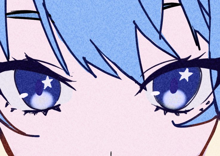hoshimachi suisei 1girl blue hair solo blue eyes eye focus symbol in eye star (symbol)  illustration images