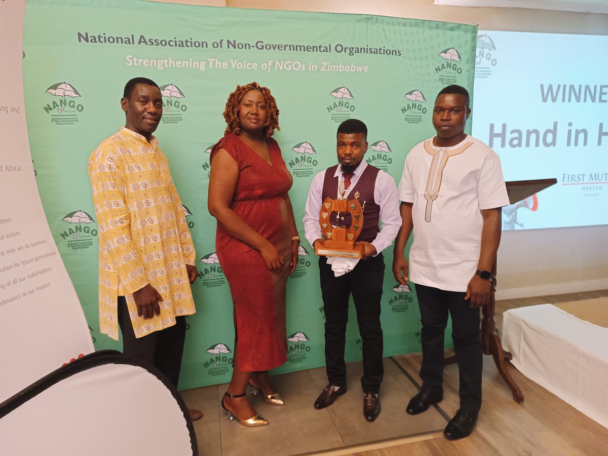 nangozimbabwe's tweet photo. Congratulations to Hand in Hand Zimbabwe for winning the Community Development Award at the 2022 Annual NGO Awards Ceremony hosted by 
@nangozimbabwe May this achievement give you more strength going forward.

#NGOAwards #SummerRetreat https://t.co/4l5PiZT3Wa