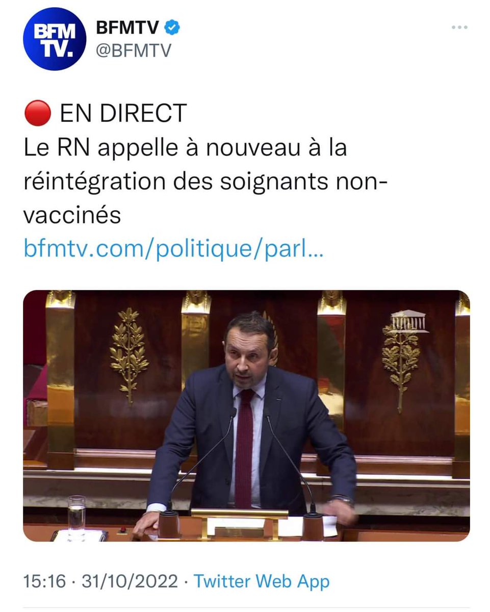 Le <a href="/RNational_off/">Rassemblement National</a>  soutiens les soignants mis à pieds.