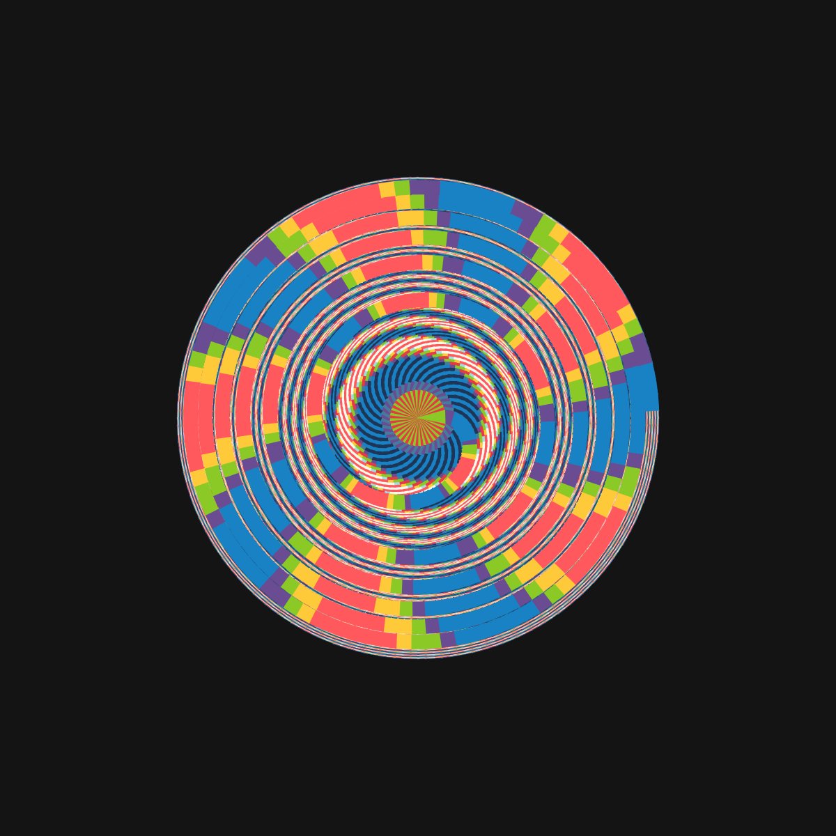 Archimedean spiral. Such a simple concept yielding vastly different outputs

#generativeart #genartclub #creativecoding #codeart