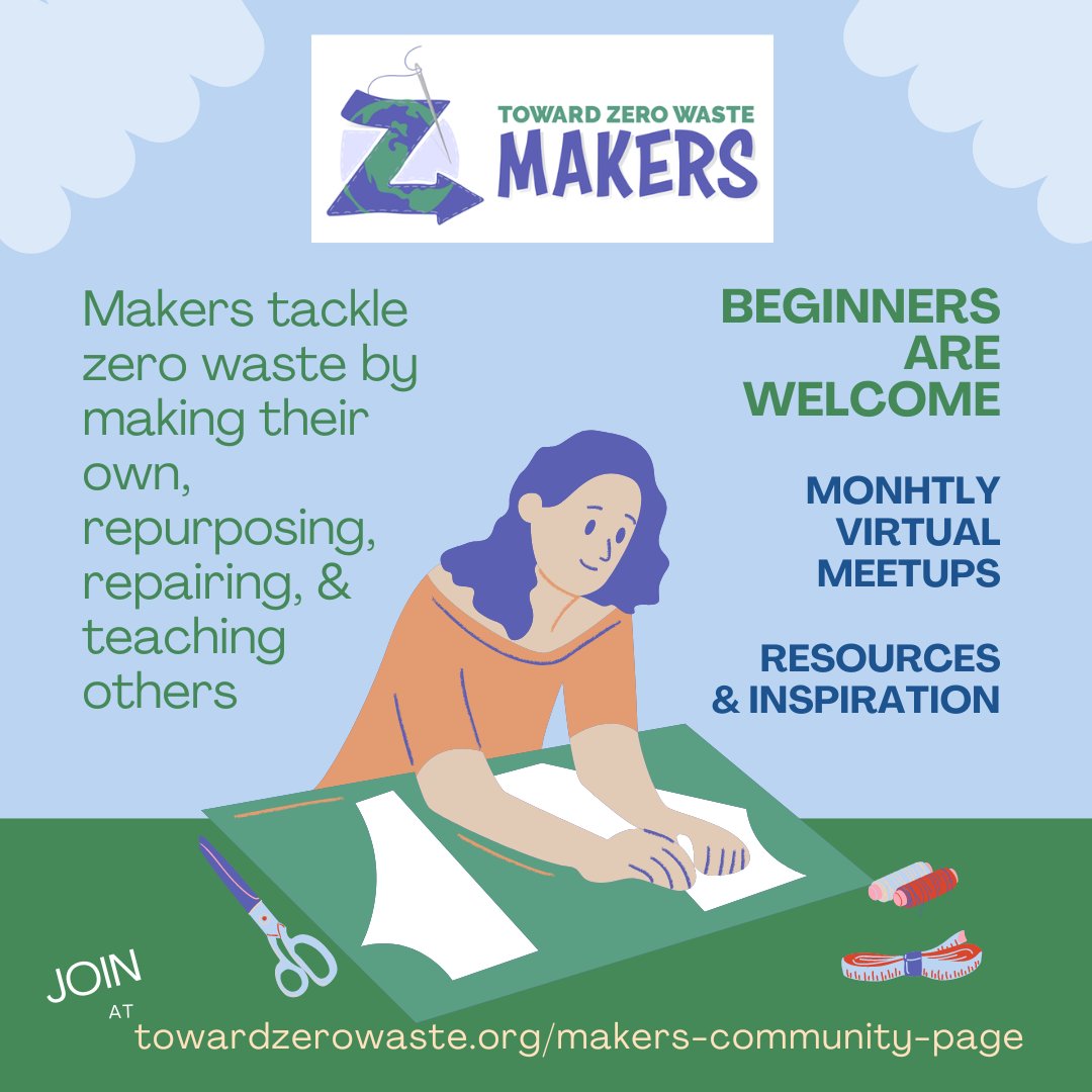 Not already a member of our Makers Community? #tzwmakers #diy #towardzerowaste #towardzerowastenc 
Join today at towardzerowaste.org/makers-communi…