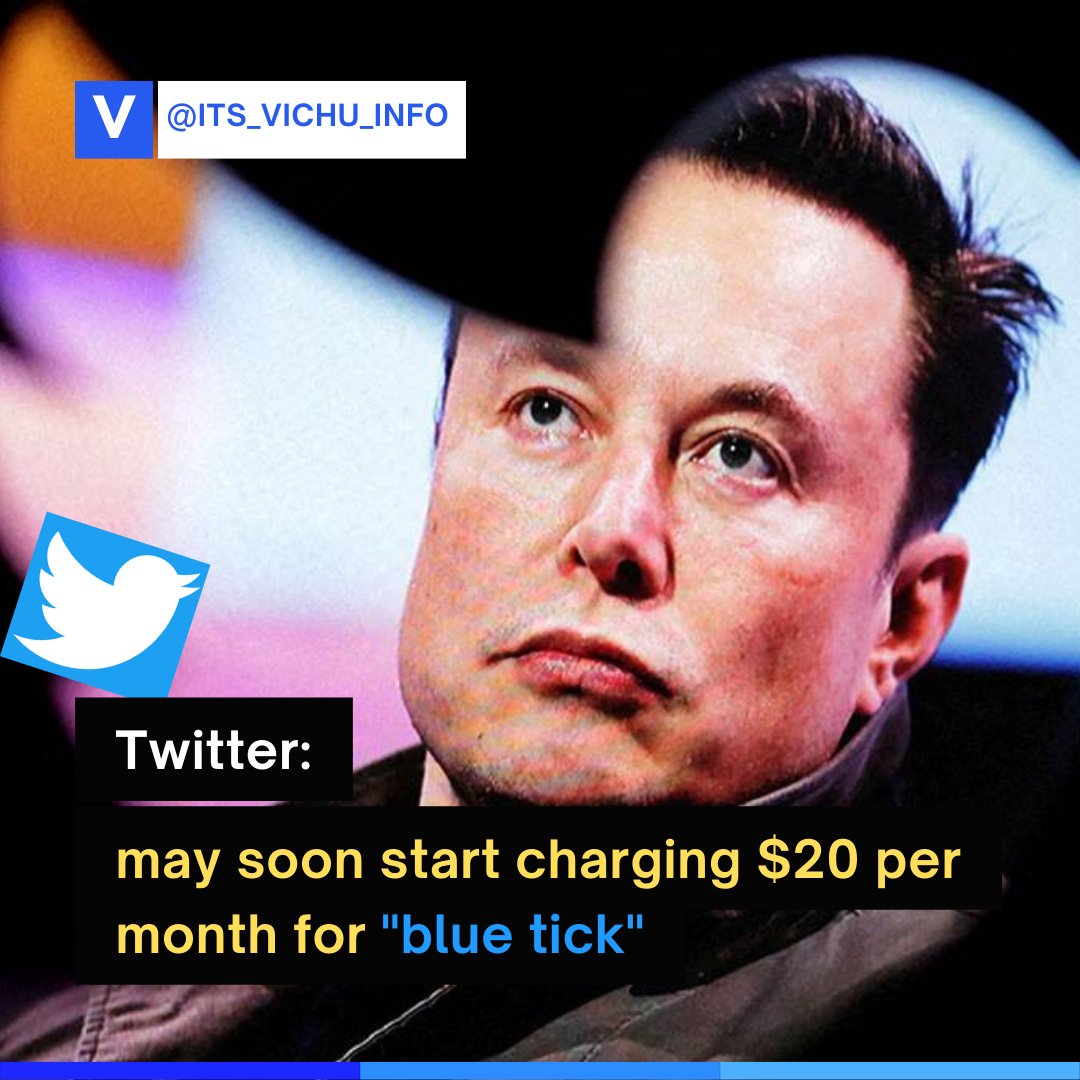 Vichu_info's tweet photo. Elon Musk says Twitter will revise how it verifies users
Twitter will revise its user verification process.
#ELONMUSK #TwitterBlue #TwitterOfTime #chatwise #chatwiseapp
Follow @ChatWise_Global
#chatwiser #web3 #stoweb3 https://t.co/kgxskcWdlV