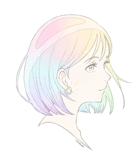 いい感じの横顔描けた 