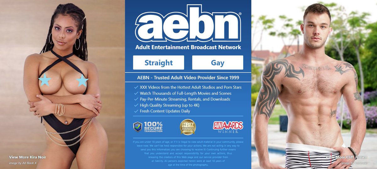 Congrats to this week's AEBN.com Splash Page Stars Kira Noir @thekiranoir and Cliff Jensen @LoveCliffJensen