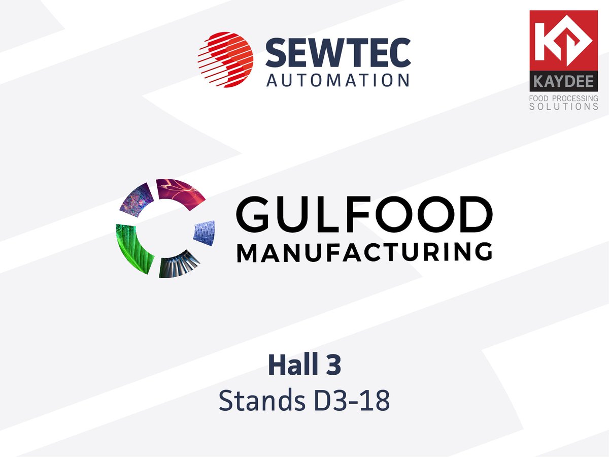 We're thrilled to be exhibiting at <a href="/GFManufacturing/">Gulfood Manufacturing</a> 2022 between 8-10th November with our newest partner KayDee Solutions!

We'd love for you to stop by and say hello, and to discuss how Sewtec can help your business with our bespoke automation solutions in hall 3, stands D3-18.
