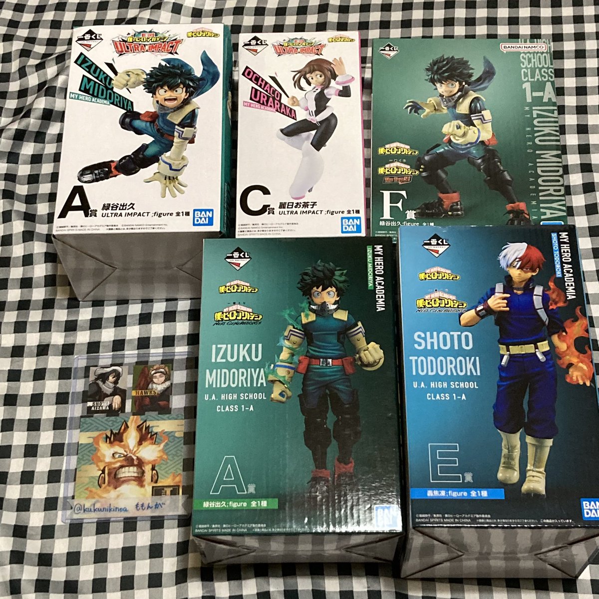 kukunikinoa's tweet photo. 交換 僕のヒーローアカデミア 一番くじ フィギュア ULTRA IMPACT NEXT GENERATIONS The Top 5! 突入

譲 A賞 F賞 緑谷出久(デク) C賞 麗日お茶子 E賞 轟焦凍 B賞 爆豪

求 今弾 G賞 ホークス>F賞 エンデヴァー

✣郵送or都内手渡し
✣難しいとは思いますがよろしくお願いいたします！ https://t.co/RjMYIAieuj