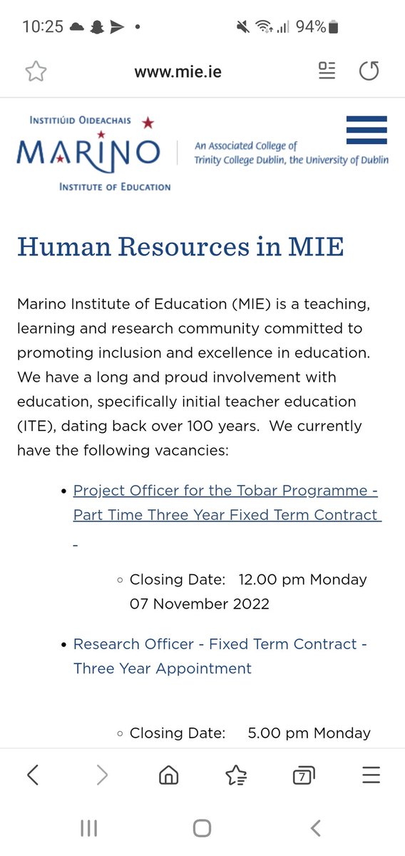 Exciting new position available! <a href="/MarinoInstitute/">MIE</a> is looking for a Project Officer for our shared MIE/TCD TOBAR programme. Closing date November 7. See details here : mie.ie/en/about_us/ca…