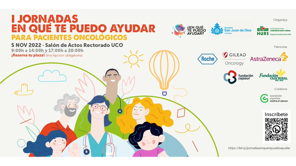 🎓 Os invitamos a participar en las I Jornadas 'En qué te puedo Ayudar' impulsadas por el doctor @juahaba, oncólogo de nuestro Hospital, en cuya organización colaboramos junto a @HUReinaSofia ⬇️ #JuntosSeguimosCreciendo #Oncología #SanJuandeDiosCórdoba