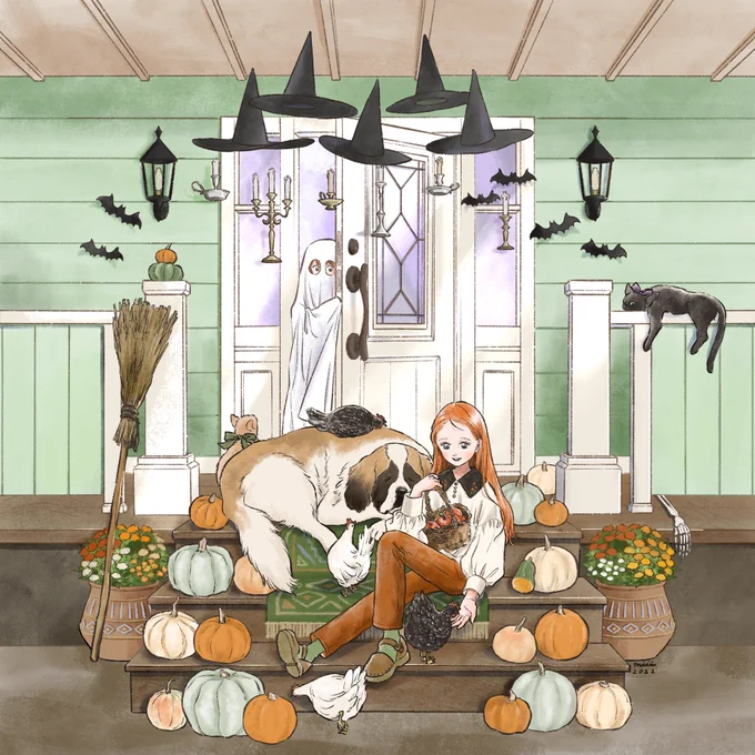 #ハロウィンイラスト展示会2022 #Halloween2022 #Halloween #HappyHalloween #cottagelife #oldhouselove #hyggehome #kidsfashion 