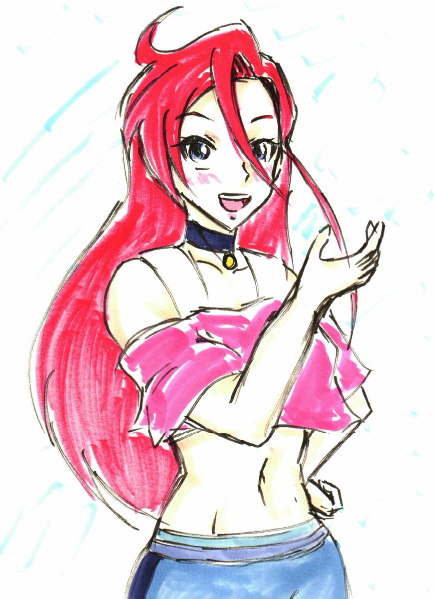 「#今月描いた絵を晒そうあすか先輩らくがき。今月もろくにお絵描きしてなかったなー。」|沖庵のイラスト