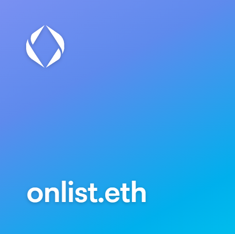 james_base_eth's tweet photo. Onlist.eth - A perfect name for exclusive passes and access..
#ENS #List #onlist #access
Listed: Ensvision + Opensea
Price: 0.65 ETH
Duration: 7 Days
Link: https://t.co/o8mVLVqoy4 https://t.co/iTwZoOjbM1