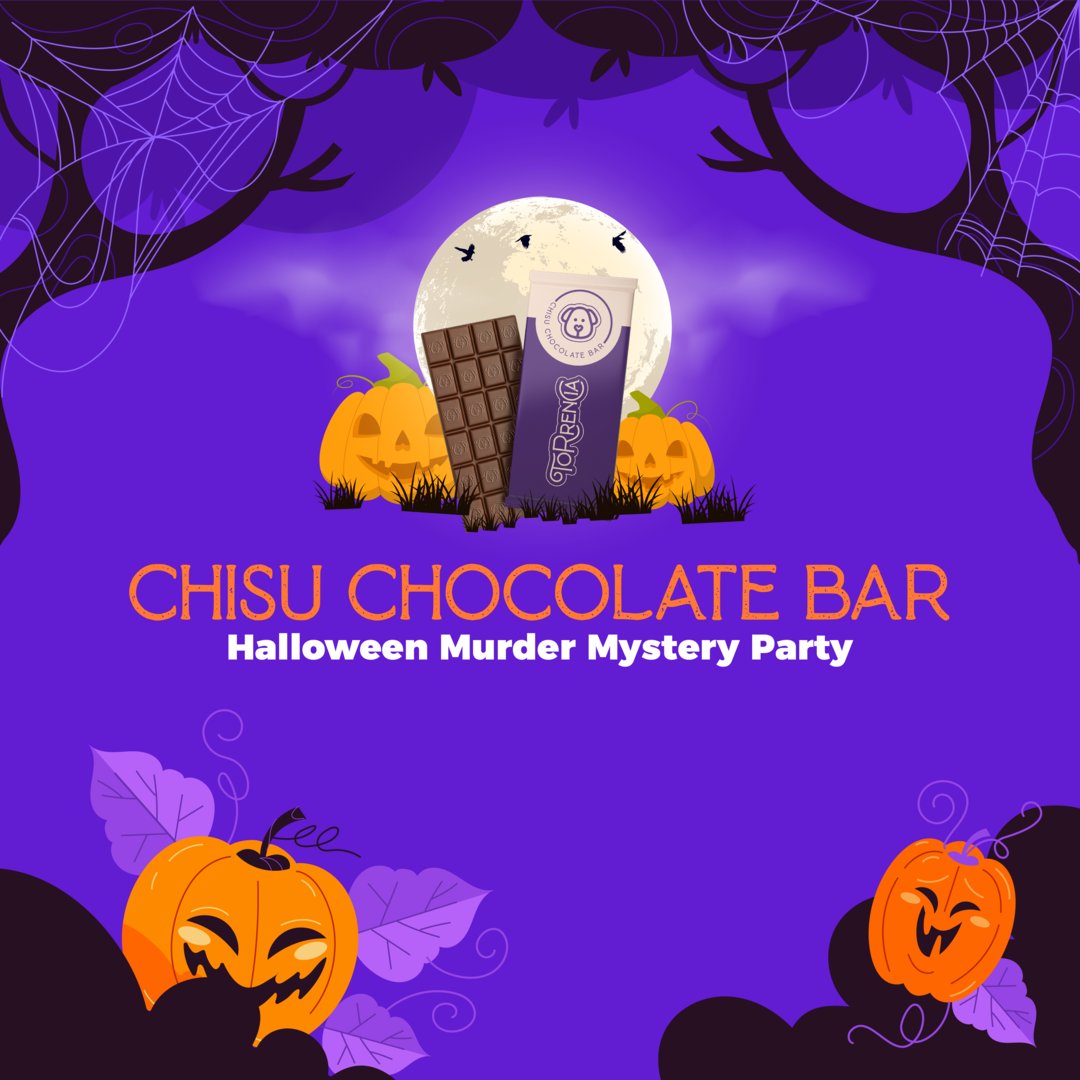 🎃👻The ingredient for this terrifying night is The Muerder Mystery Party: Chisu Chocolate Bar🍫 You can get it in our store, or for free if you are a backer of the Circus of Mhodryak campaign kickstarter.com/.../circus-of-…... #EscapeGame #Halloween #Halloween2022 #halloweenparty