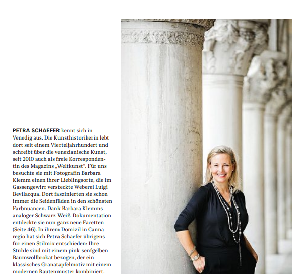 pc_schaefer's tweet photo. Mein Porträt im FAZ Magazin Stil/Oktober 2022, jetzt online abrufbar! Auf S. 46 der Bericht über die Textilmanufaktur @tessiturebevilc in #Venedig zu Fotografien von Barbara Klemm, danke @alfons_kaiser @fazmagazin https://t.co/Q7iFCTh5Jk
(Porträtfoto https://t.co/g8rNq0WA8C) https://t.co/VOOaKFf75P