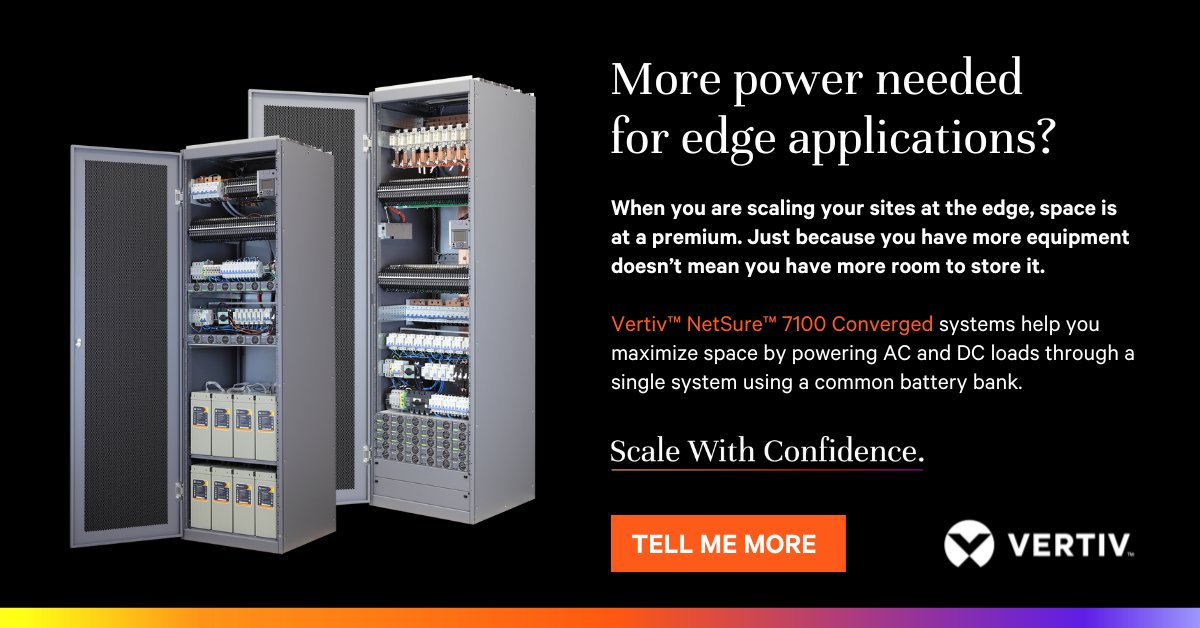 Discover how the @Vertiv™ NetSure™ 7100 Converged systems can replace inefficient UPS and DC installations. 👉 ms.spr.ly/6010d5m6A

#edgecomputing #dcpower #ScalewithConfidence #NetSure7100