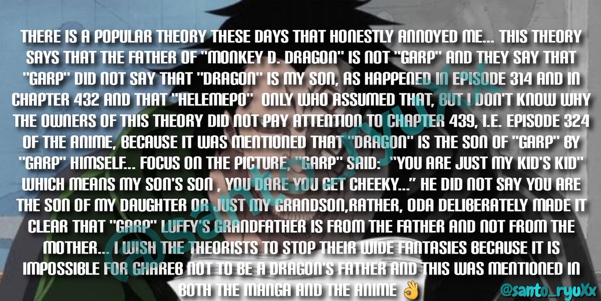 santo_ryuXx's tweet photo. #ONEPIECE #ون_بيس #ONEPIECEカードゲーム

•

توظيح بخصوص النظرية الشائعة حول والد دراغون الحقيقي 👌

•

Clarification on the popular theory about Dragon's real father 👌

• https://t.co/883YqYJQma