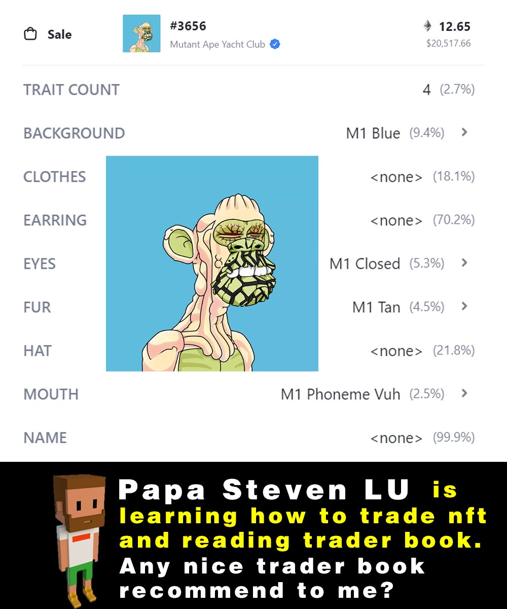 StevenLu168's tweet photo. A 4t mutant ape just sold for 12.65 eth at x2y2 platform. Opensea floor price is 12.9eth. Time to accumulate or wait until fed meeting on Wednesday?
#bayc #mayc #apefollowape #meebits #meebitsfollowmeebits https://t.co/JekTQVgud7