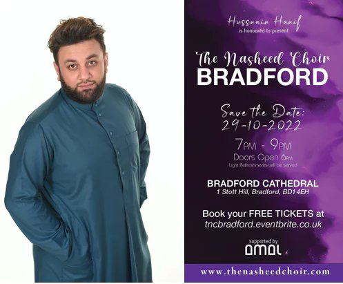 Having launched the The Nasheed Choir (Pendle) at a sold-out Burnley Mechanics Theatre, Hussnain was invited by Amal to form Bradford’s iteration of The Nasheed Choir networkleeds.com/news/nasheed-s… via <a href="/networkleeds/">Network Leeds</a> <a href="/Bfdcathedral/">Bradford Cathedral</a> #musicbradford #BradfordEvents #nasheed #choir #choirlife