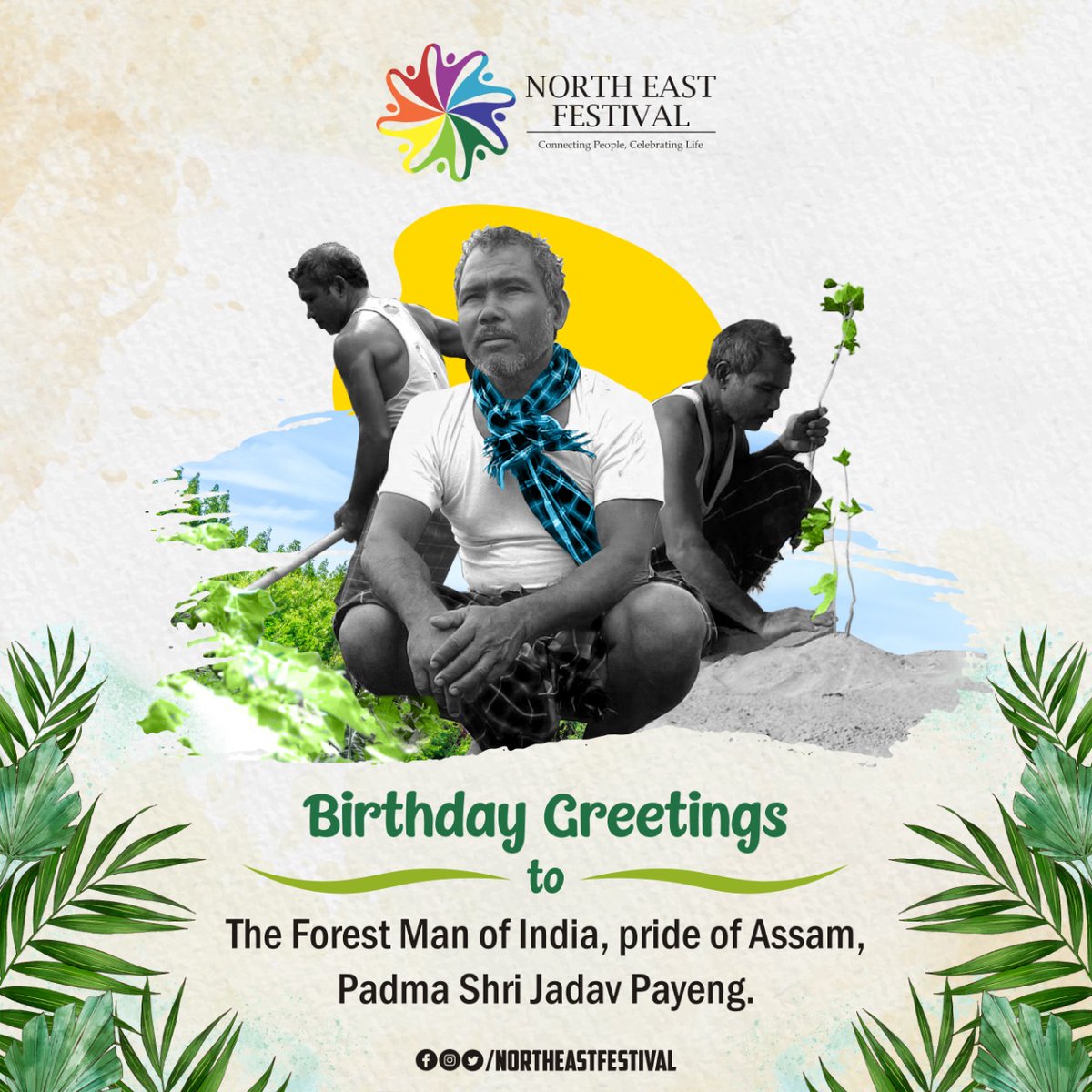 Birthday greetings to 'The Forest Man of India' Padma Shri Jadav Payeng. Wishing him good health and prosperity.
@aweassam  
@tourismgoi 
@assamtourism_  
.
#JadavPayeng #birthday #happybirthdayjadavpayeng #forestmanofIndia #assam #majuli #forest #nature