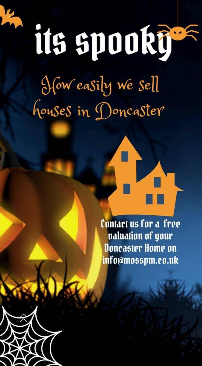 Spooky right? Contact us today or try our instant online valuation for free
 >>>valuation.mosspm.co.uk

@The Guild of Property Professionals 

#MossProperties #TheGuild #doncasterisgreat #ProudGuildMember #turnaroundtime #doncasterproperty #propertymarket#happy# halloween