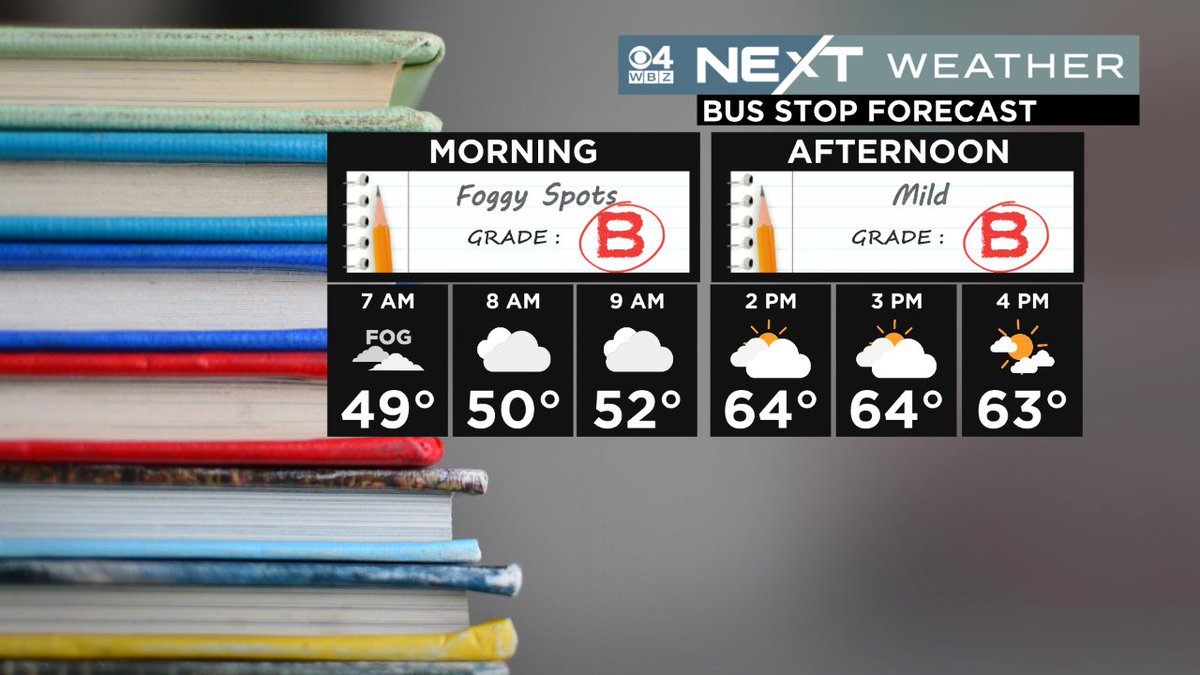 sarahwroblewski's tweet photo. Looking brighter this morning in #Boston, still be on the lookout for areas of fog/low clouds. #BusStop #AMCommute #WBZ #WBZThisMorning https://t.co/yUgK4CaMsi