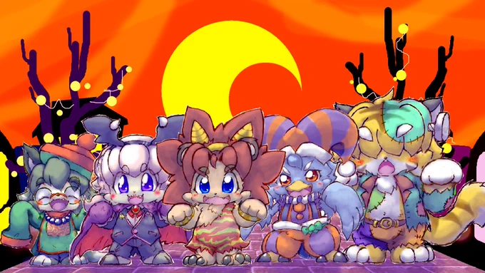 当日だからあらためて!うちの子たちのハロウィン絵～! 