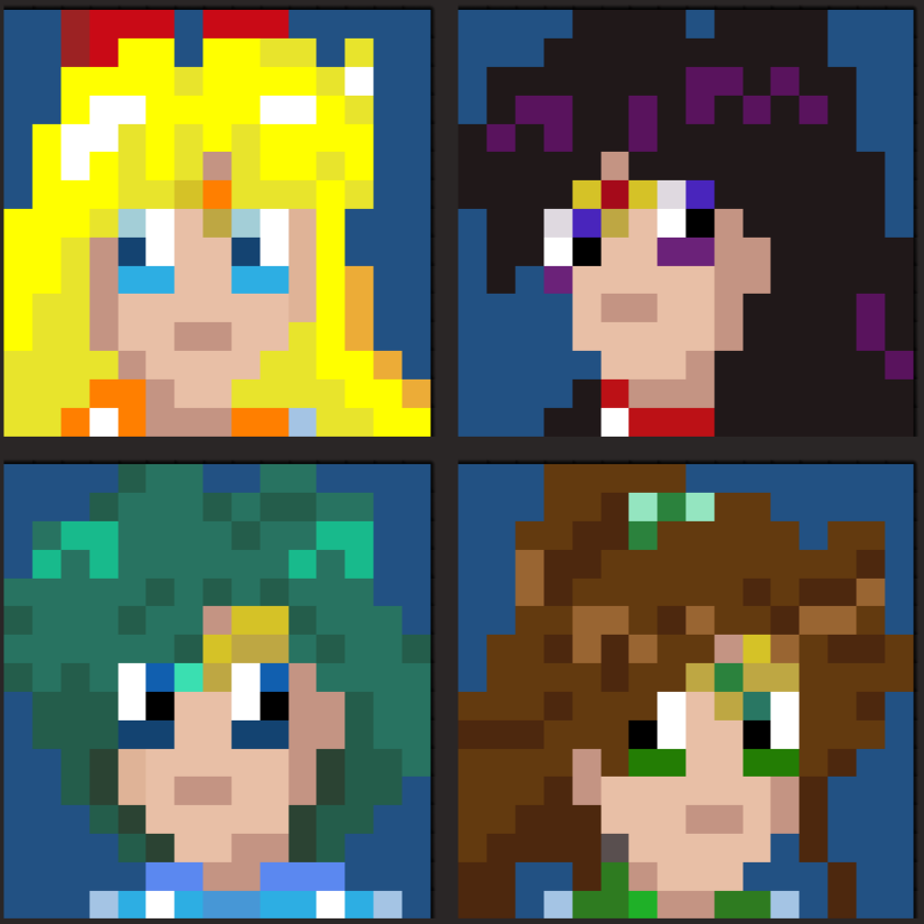 endavid's tweet photo. @AxlTrautsGames @SazdxHikari @Fhreed_Pixel @taylor_wich @kotya_art Thanks a lot 🥰 I'm not really an artist, though 😳 I only draw some pixel art occasionally for my insignificant indie games ... 😅
And sometimes just for fun, like these pixelated sailors 🙈 (drawn with my own app #SwiftPixels) https://t.co/sbbJDVxRM9