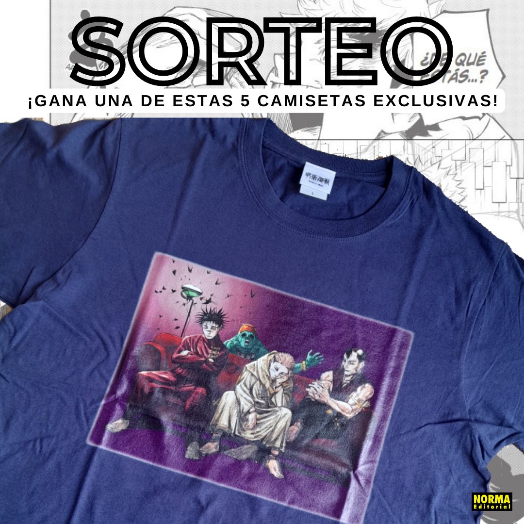 NormaEdManga's tweet photo. 💫SORTEO💫
¡Consigue una de estas 5 camisetas exclusivas de #JujutsuKaisen!

¿Qué hay que hacer?
🌸Seguir a @NormaEdManga 
🌸Compartir este tuit
🌸Mencionar a tu besto friendo
🌸Sorteo nacional
🌸Anunciaremos a las personas ganadoras el 4/11

Bases: https://t.co/uJZ74mVBhT https://t.co/BcEgHOTmXa
