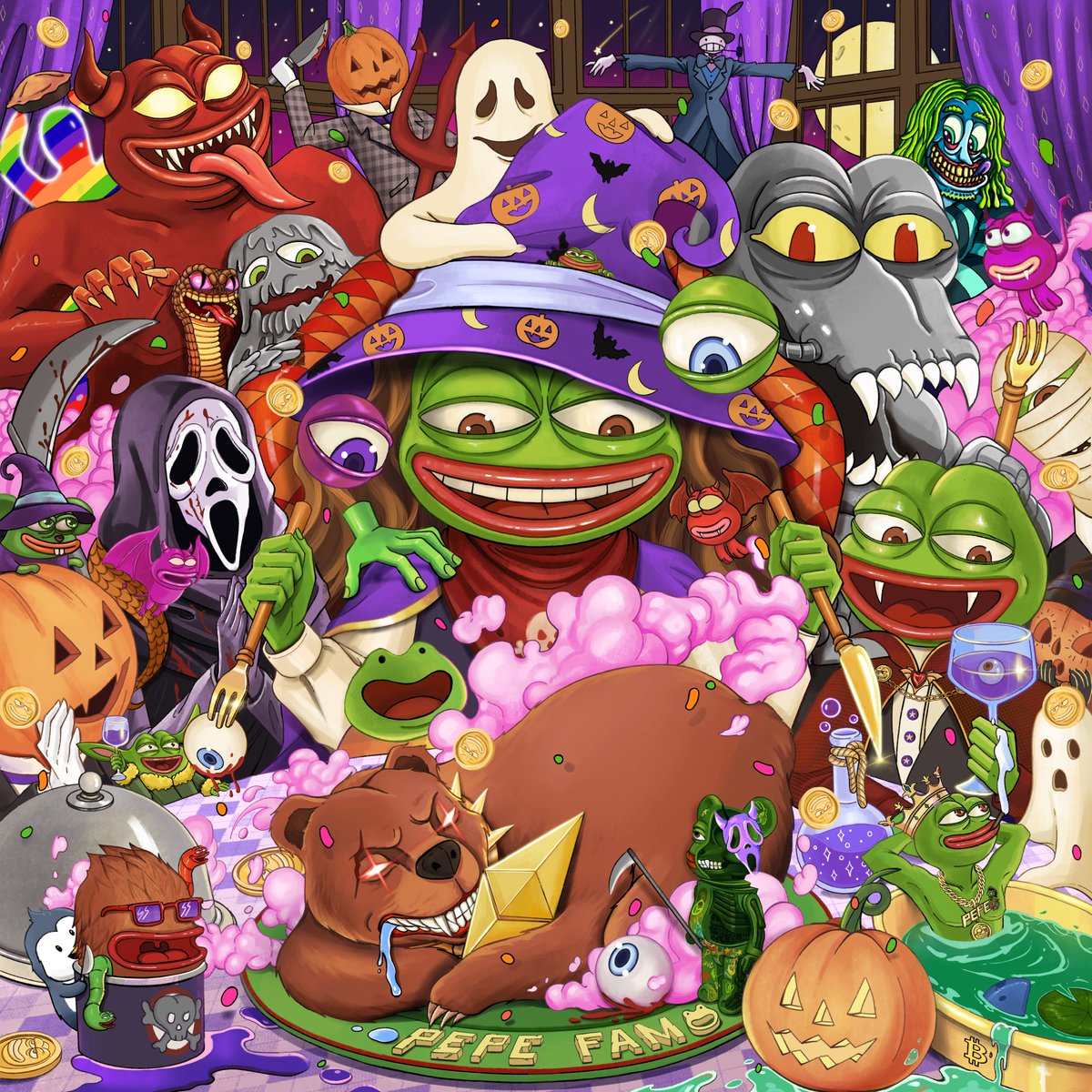 No1111vn's tweet photo. Happy Halloween 😈👻☠️🎃
Two  pieces  are  live  on  @foundation . Let’s  join  the  Halloween  party  Fam👇🏻👇🏻👇🏻
https://t.co/da1v2jBIZt
https://t.co/wJx2nDGNLf
Hope you enjoy my artwork.  ❤️

 #NFTartists #NFTCommunity #pepe #FrogFam #NFTs #NFTdrops   
@jaggedsoft @jaggedVIP https://t.co/3fgPatw1mx