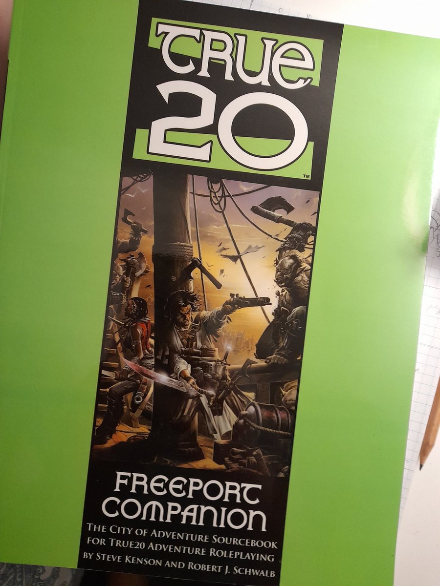 yum_dm's tweet photo. Reading some #True20 books, starting with the Freeport Companion. Such a great system spun off from #DnD3e. Such an under-rated 3rd party #DnD product by @GreenRoninPub #DungeonsAndDragons #TTRPG https://t.co/WGvzzJorkw
