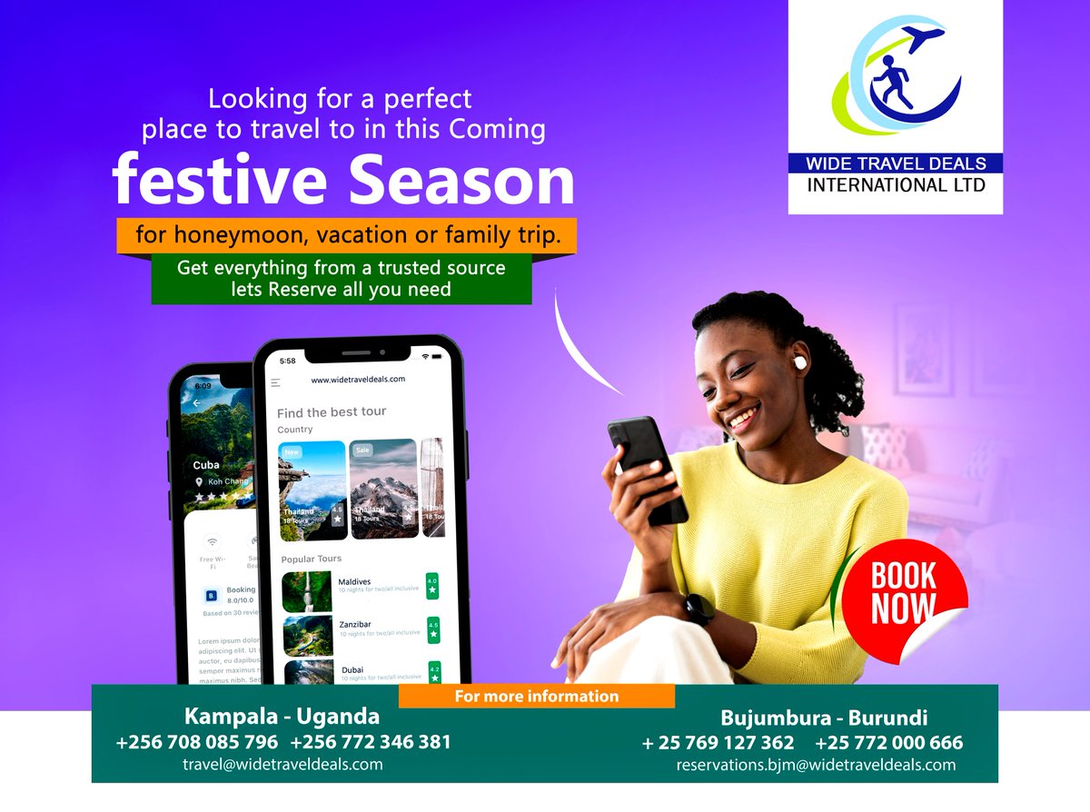 widetraveldeal's tweet photo. Win Discounts, Save More!!!
Don't miss out on this festive season, book earlier festive holiday packages, with us today. 
#FreedomToExplore #KnowYourWorld #tourpackagesdeals #cheaperflights https://t.co/cfXbgnjxAL