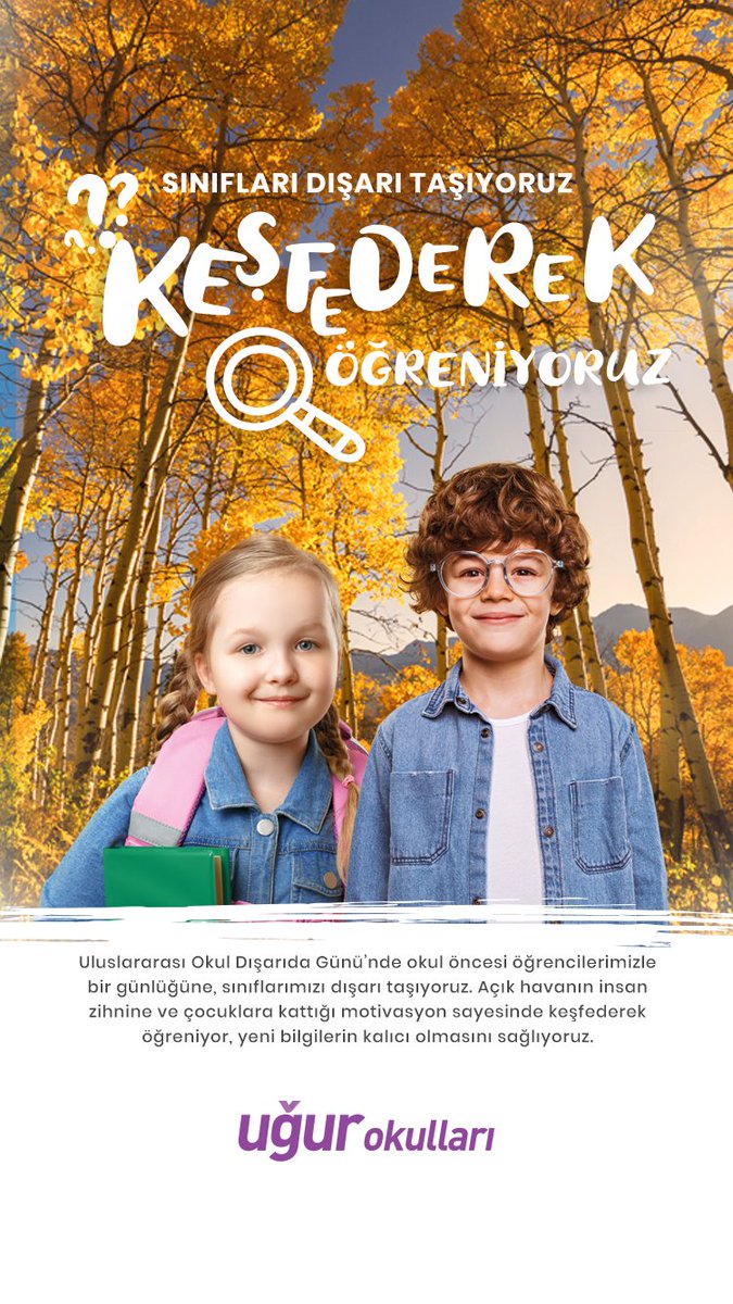 3 KASIM PERŞEMBE OKUL DIŞARIDA! 🍂☂️🍁🪵
#OkulDışarıda #OkulDışarıdaGünü 
#outdoorClasroomDay 

<a href="/nilcicek/">Nil Çiçek</a> <a href="/ardaergez/">Arda ERGEZ</a> <a href="/UgurOkullari/">Uğur Okulları</a> <a href="/meltemsaricii/">Meltem Duygu SARICI</a>