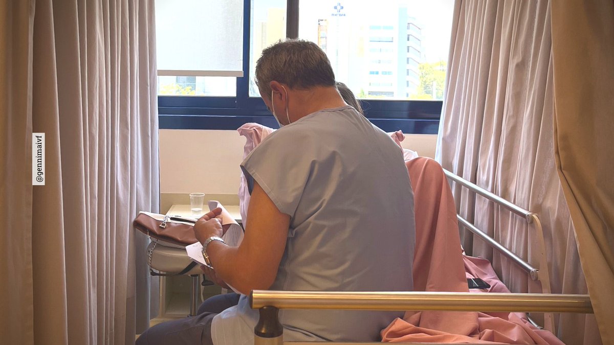 GennimaIVF's tweet photo. 🧡So many feelings in one picture...Good luck to all the couples! In the photo:head fertility expert Mr. Evripidis Mantoudis in the recovery room,talking to one of our patients after her egg retrieval. #gennimaivf #fertilityexpert #fertility #ivf #Athens #Monday https://t.co/6Pbo8kxsyW