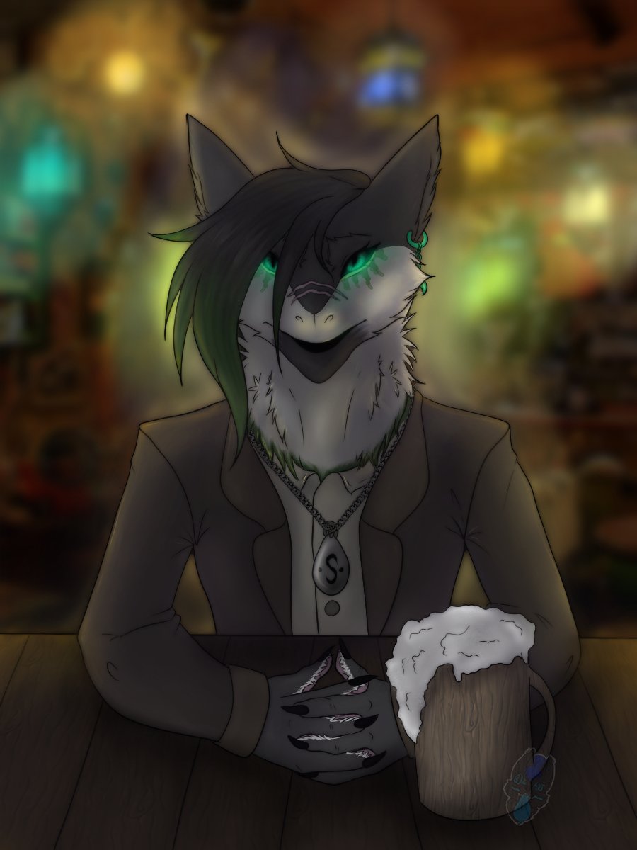 SergalH's tweet photo. Art by Jericho 
The slaves just constantly bring the drink and the girls make sure everyone enjoy they time here.
Jericho keep eye on everyone. Is he look sceary? No worry, just take a sit and have a beer.
 @BuyFurryArt @FurryHelpers @FurryRetweet @FurryRT @FurryUnlimited #serga https://t.co/HcG9PsQds4