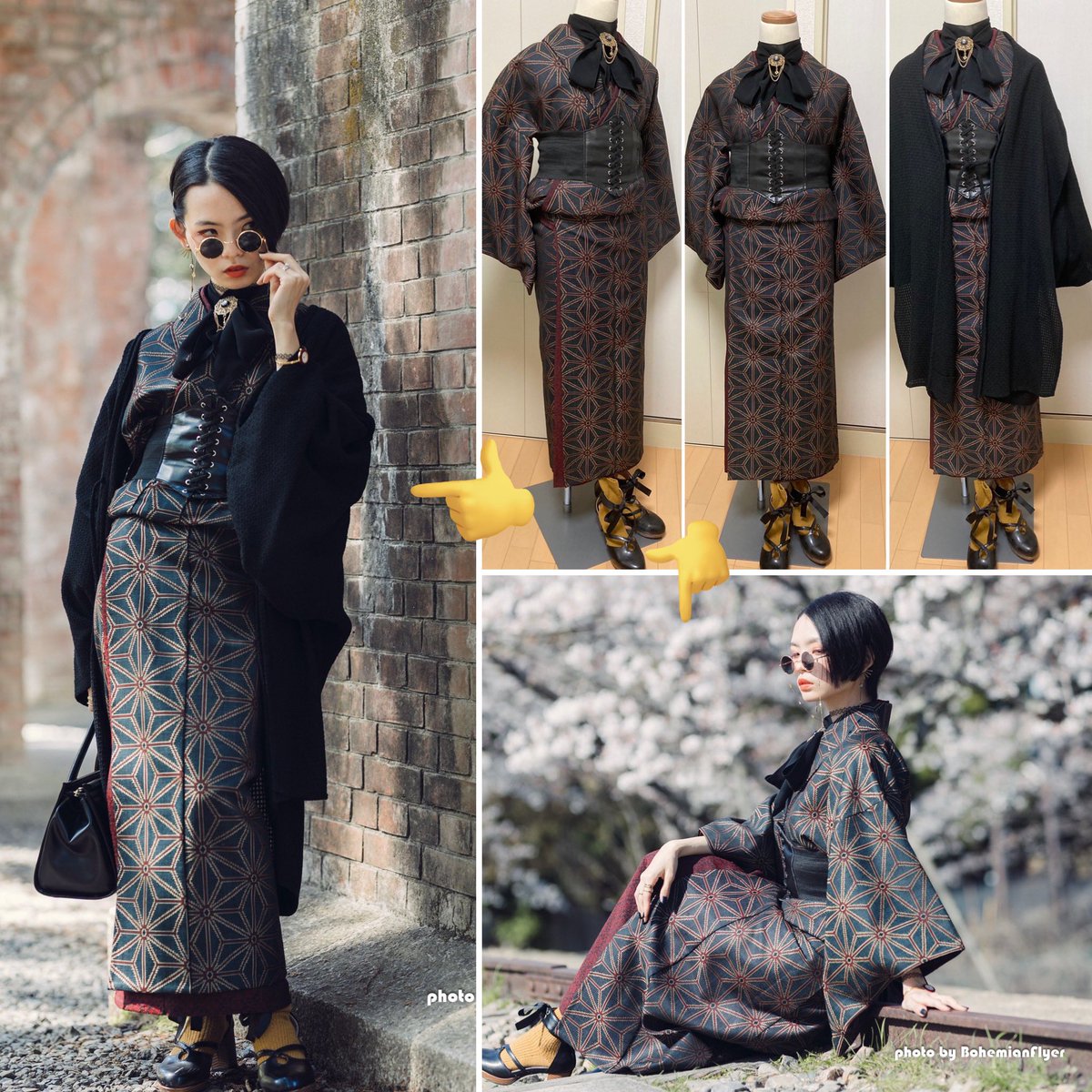 レース着物お仕立て緑レース・大衆演劇の役者様などへ♡