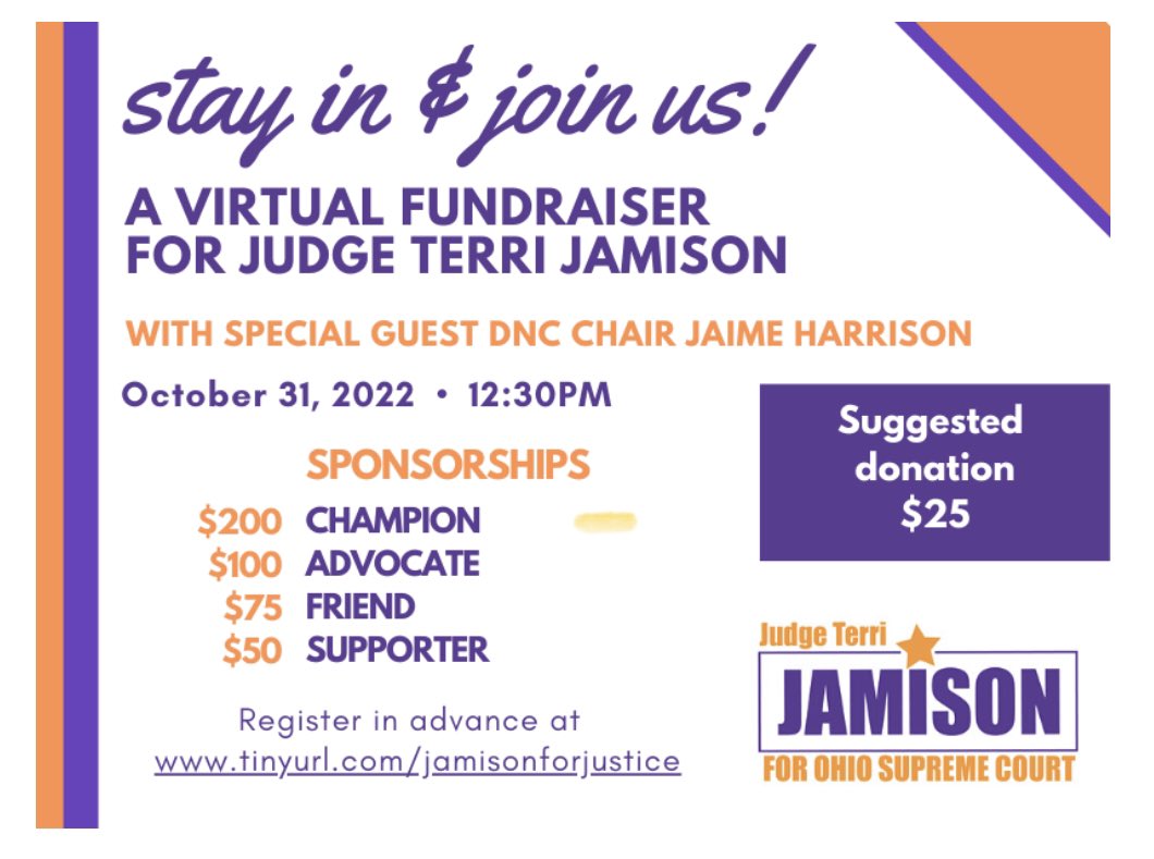 Jamison4Justice's tweet photo. Join DNC Chairman Jaime Harrison today at 12:30 pm for Election updates with #TeamJamison! Register here: https://t.co/sBbfeboJsV https://t.co/Zv6BYyEXDD