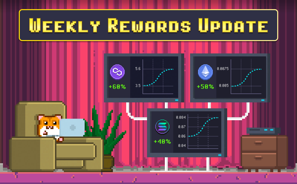 rollercoin_com's tweet photo. Are you ready for the spookiest Weekly Rewards Update of this year? 🕸👻

Meet the increased blocks of this week 👇
$MATIC: 3.5 → 5.6
$ETH: 0.005 → 0.0075
$SOL: 0.06 → 0.084

Don’t forget to switch your power to the favorite coins and have a haunted #Halloween 🎃 https://t.co/zO3Anlh0N7