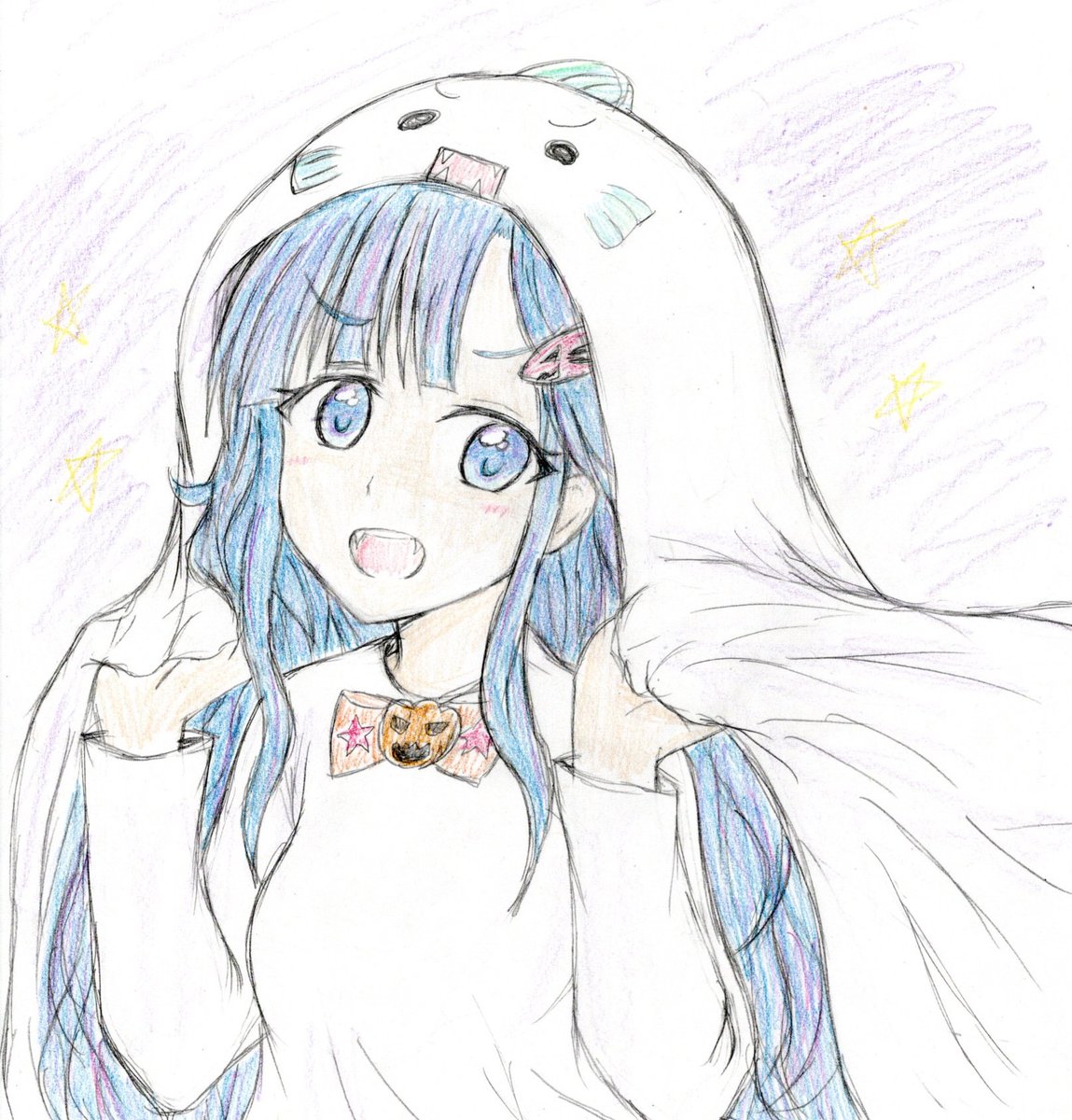 「(過去絵)ハロウィン!(七海ちゃん)ハロウィン!(イタズラっ子七海ちゃん)#浅利」|Mikazeのイラスト