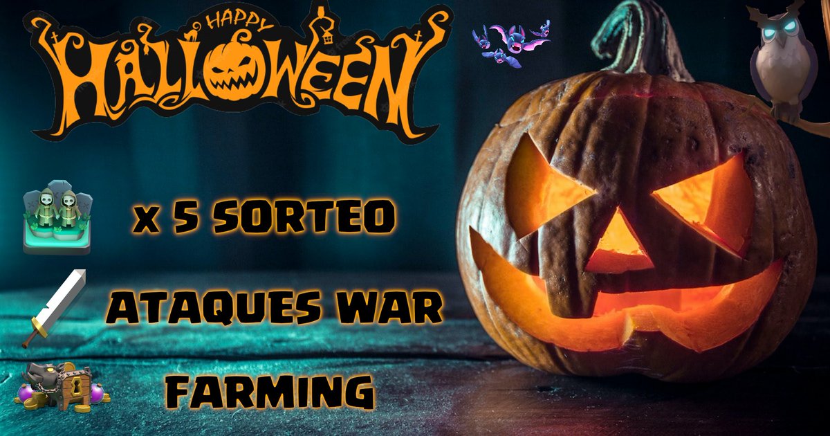 L U N E S ! 👻

🎃 ESPECIAL HALLOWEEN 🎃

Stream DISFRAZADO! 😱

✅ SORTEO de 5 PAISAJES
✅ ATACAMOS en GUERRA, ESPECIAL HALLOWEEN!
✅ FARMING

20:00🇪🇦 16:00🇦🇷 13:00🇲🇽

👉 twitch.tv/style_coc