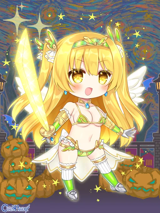 今年の南瓜行列描かせていただきました!色々な仮装を描くのとても楽しかったですリクエストくださった方々ありがとうございました!『チェインパラドクス』『第六猟兵』(c)しきと/トミーウォーカー 