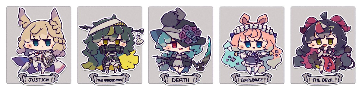 タロット大アルカナモチーフのキャラクターをちまちま描いてまして、無事22人揃いました🔮
#創作 