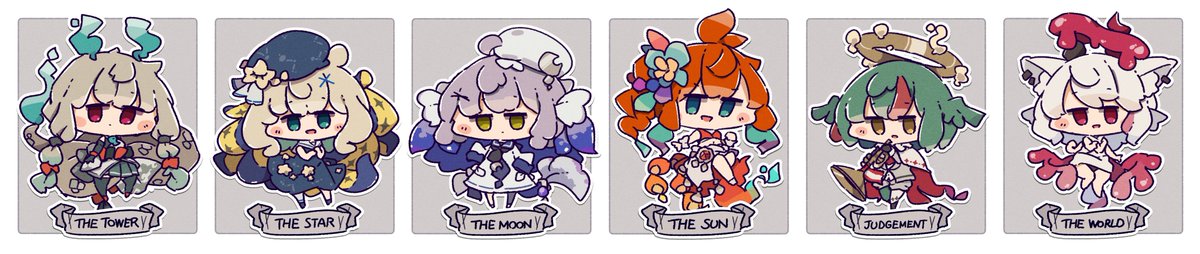 タロット大アルカナモチーフのキャラクターをちまちま描いてまして、無事22人揃いました🔮
#創作 