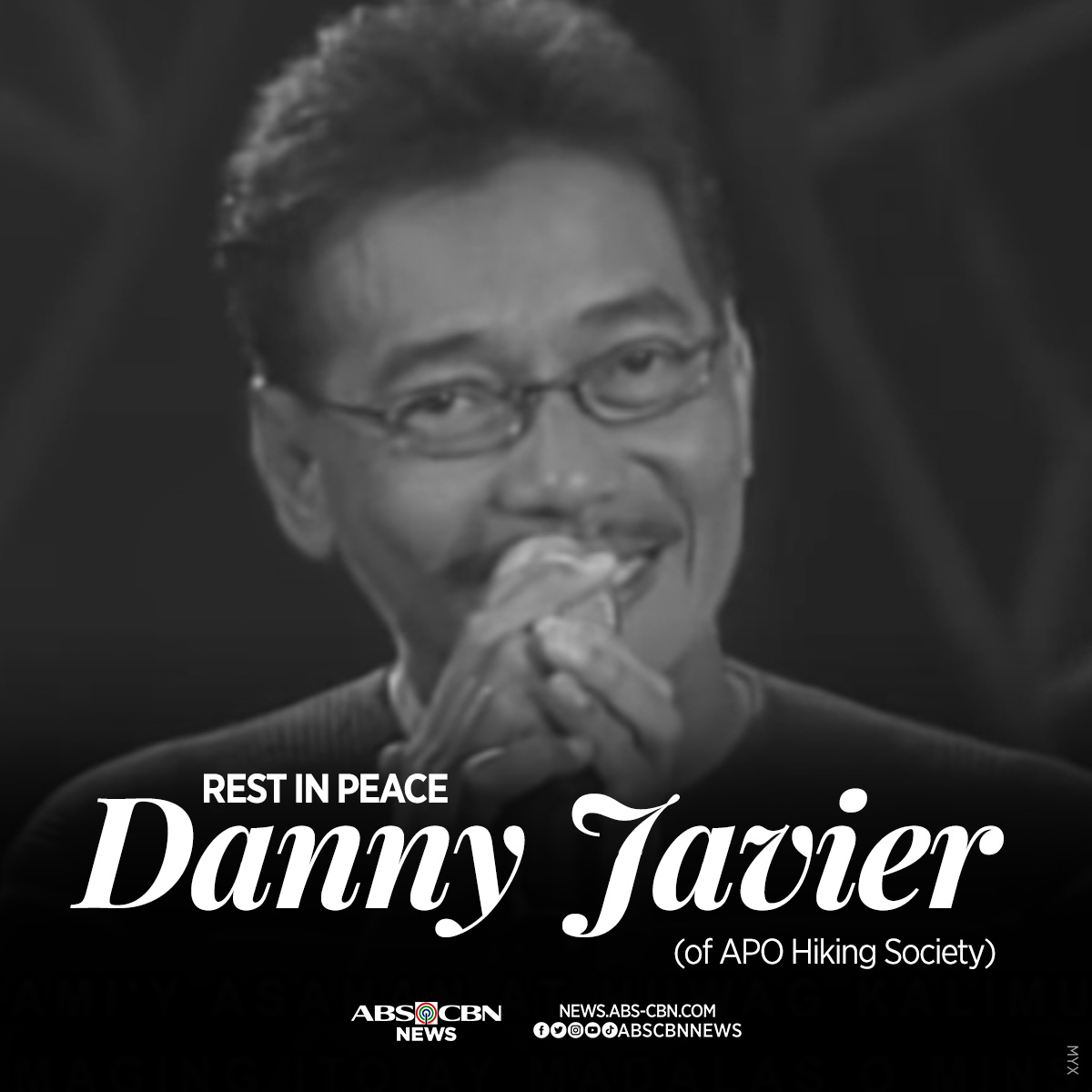 ABS-CBN News on Twitter: "JUST IN: APO Hiking Society member Danny Javier has passed away on ...