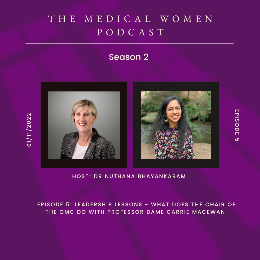 medicalwomenuk's tweet photo. This week's episode of The Medical Women Podcast is with Prof Dame @carriemacewen, Chair of @gmcuk. Carrie discusses the work of the GMC, what being Chair involves, and how the GMC and individuals can work to improve the inequalities associated with GMC referrals. 

#MedTwitter https://t.co/2WPtjmtUwn